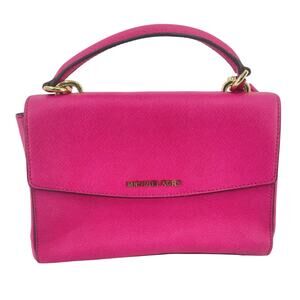 Michael Kors Ava Hot Pink Saffiano Leather Top Handle Crossbody Bag Pre-Owned